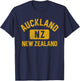Auckland New Zealand Gym Style Distressed Amber Print T-Shirt - T-Shirt | Navy