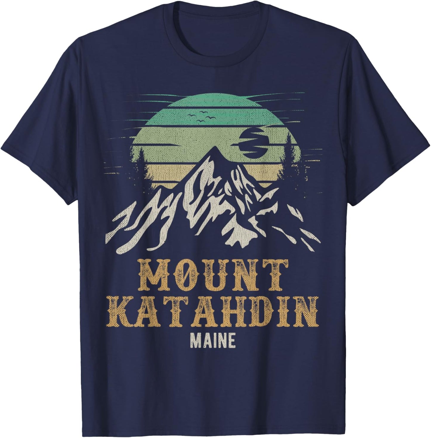 Mount Katahdin National Park Merchandise Hiking Mt Katahdin T-Shirt - T-Shirt | Navy