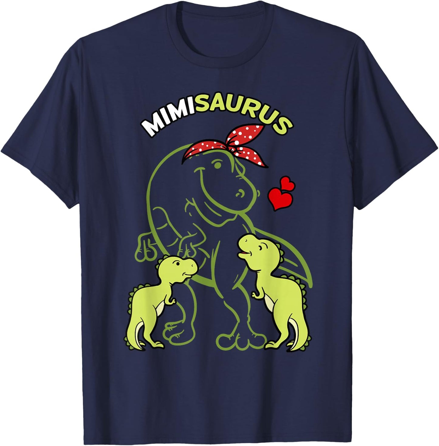 Mimisaurus Mimi 2 Kids Dinosaur Mother's Day T-Shirt - T-Shirt | Navy