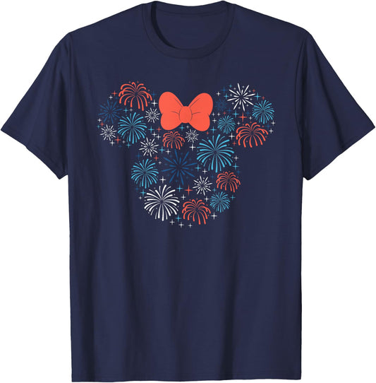 Disney Minnie Mouse Fireworks Americana Small T-Shirt - T-Shirt | Navy