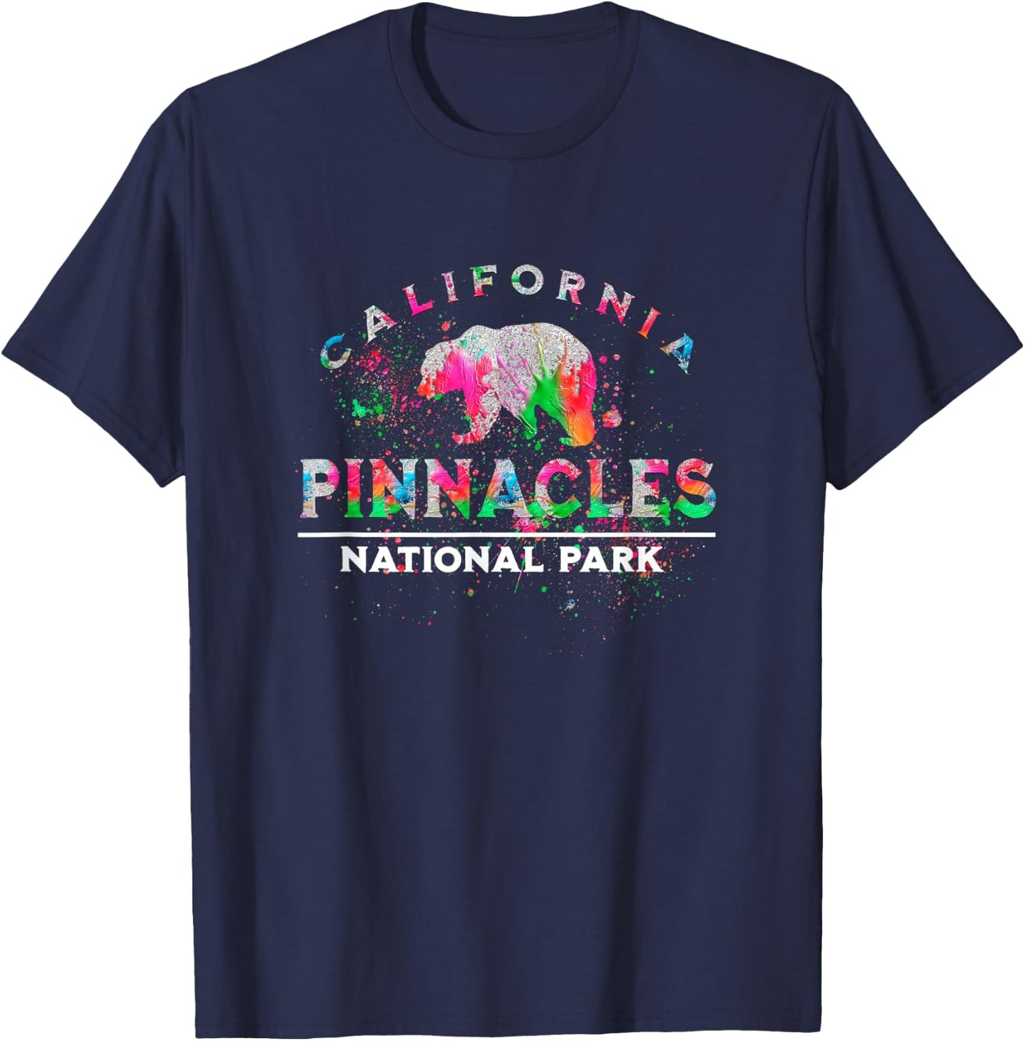 Pinnacles National Park California Retro Bear Souvenir T-Shirt - T-Shirt | Navy