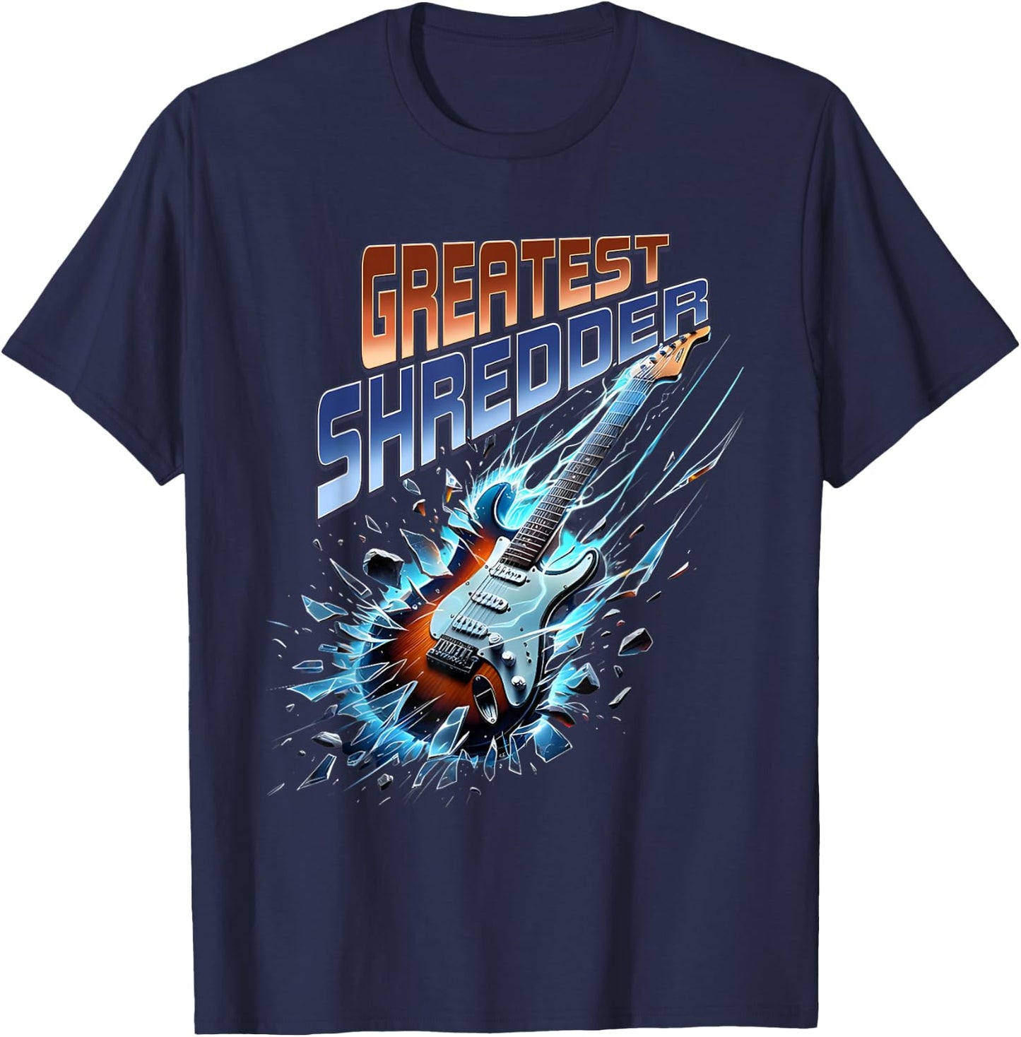 Greatest Shredder Guitar Funny Colorful Guitar Lovers T-Shirt - T-Shirt | Navy