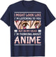 Anime Manga Kawai Japanese Gifts i Might Look Like I'm Listening to You Thinking About Anime Anime Black Small T-Shirt - T-Shirt | Navy