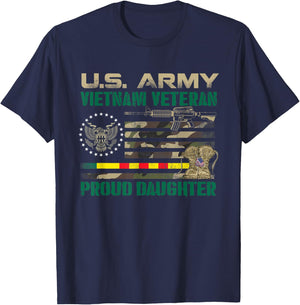 Proud Daughter Of A US Army Vietnam Veteran, Veterans Day T-Shirt - T-Shirt | Navy