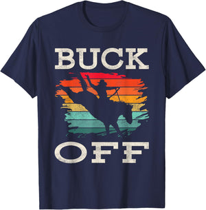 Western Country Rodeo Buck Off Horse Riding T-Shirt - T-Shirt | Navy