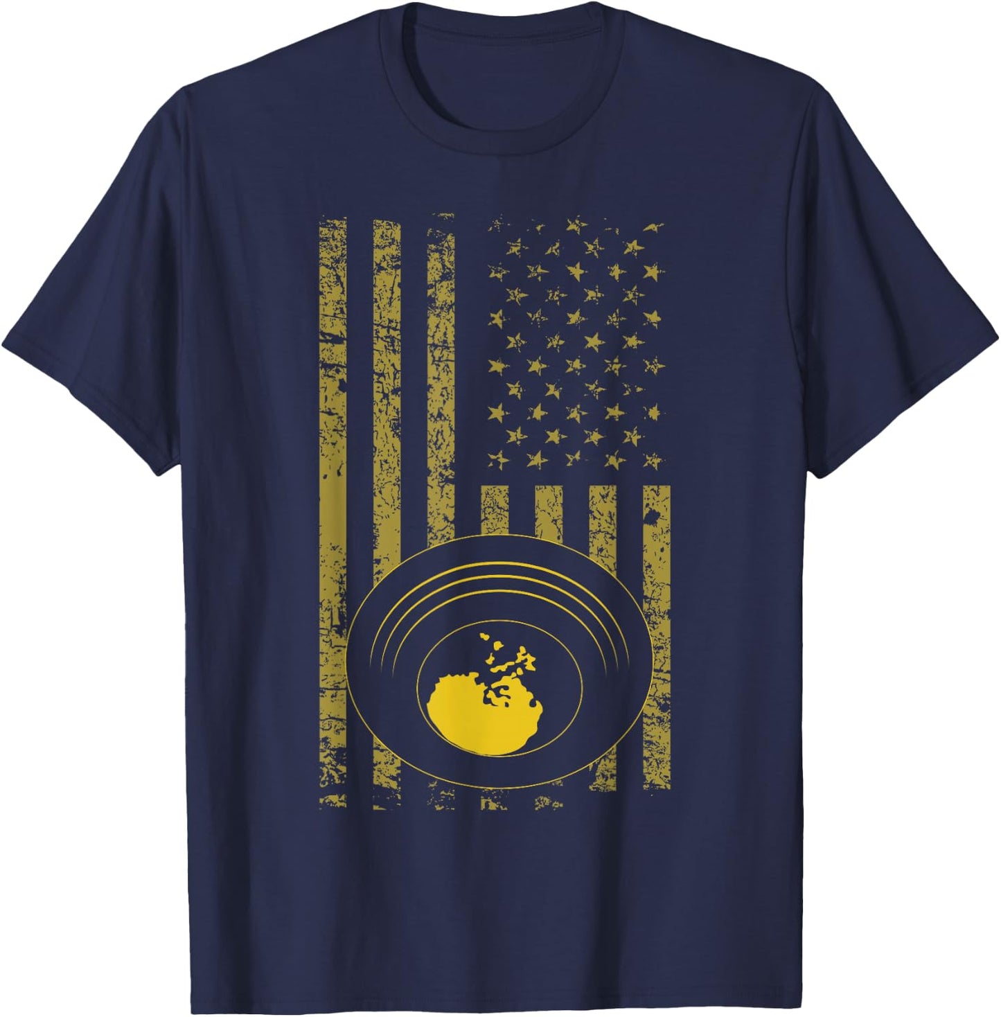 Gold Pan USA Flag Gold Mining Clothes - Gold Panning T-Shirt - T-Shirt | Navy