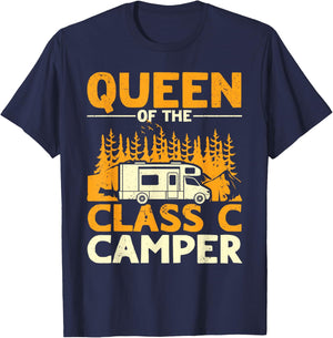 Funny Queen of the Class C RV Camper Camping Women T-Shirt - T-Shirt | Navy