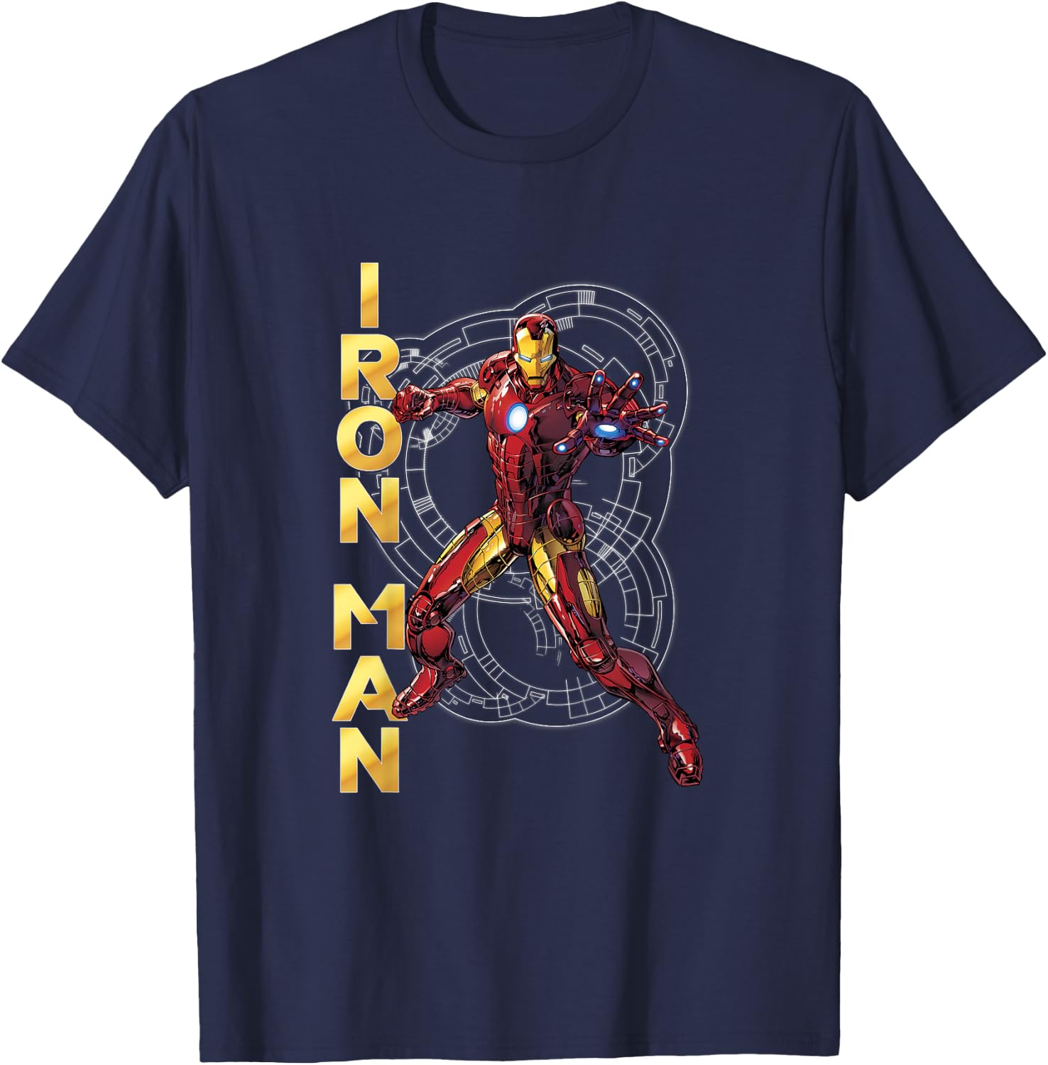 Kids Marvel Avengers Assemble Iron Man Tech Kids Graphic T-Shirt - T-Shirt | Navy