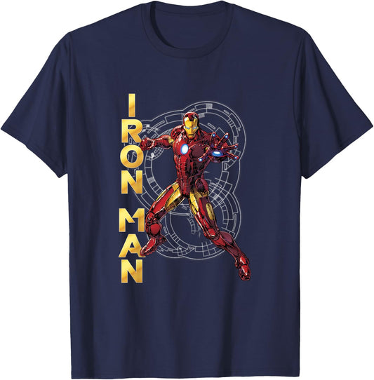 Kids Marvel Avengers Assemble Iron Man Tech Kids Graphic T-Shirt - T-Shirt | Navy