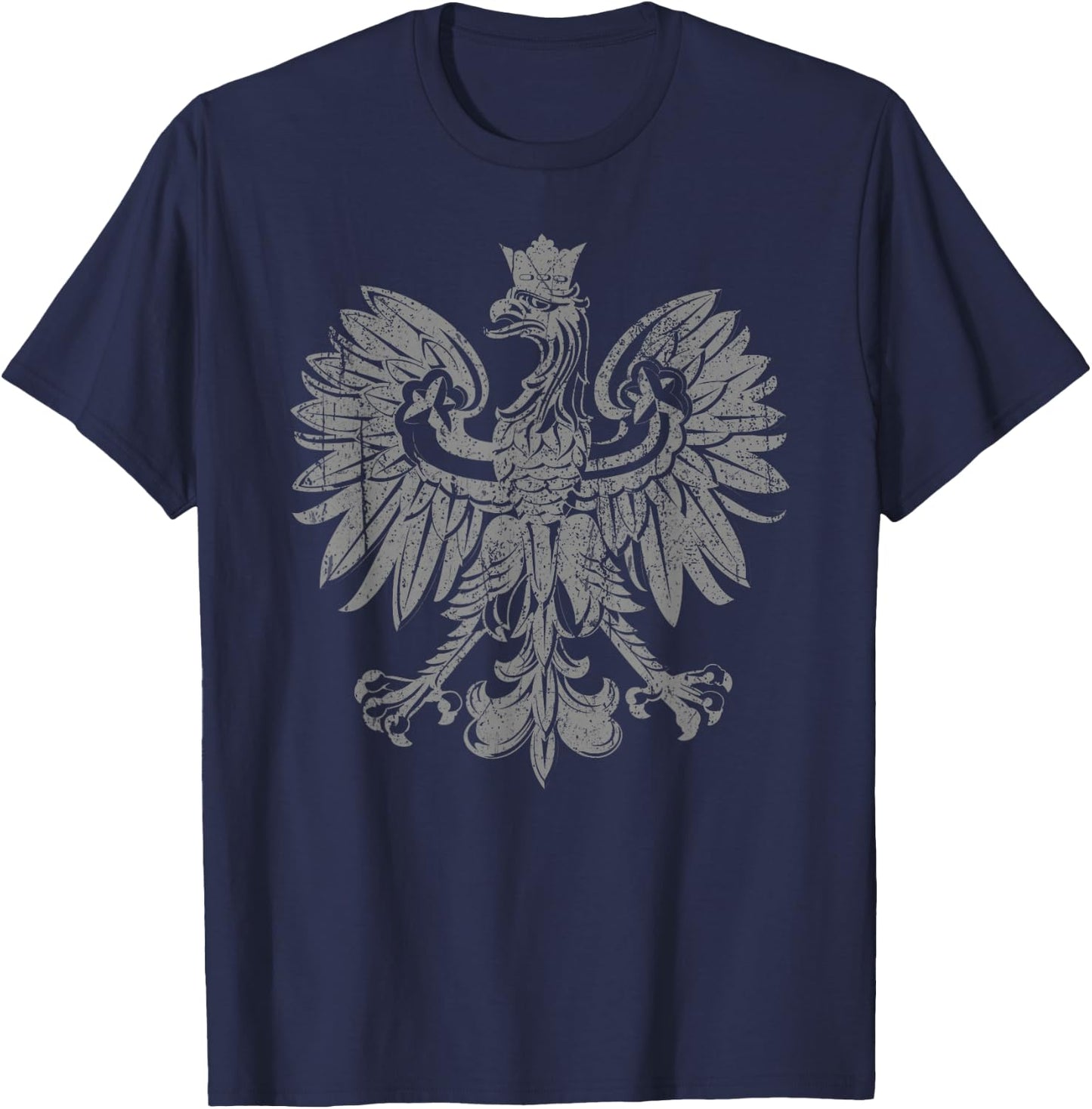 Polish Eagle, Poland Coat of arms, Polish Pride Retro Flag T-Shirt - T-Shirt | Navy