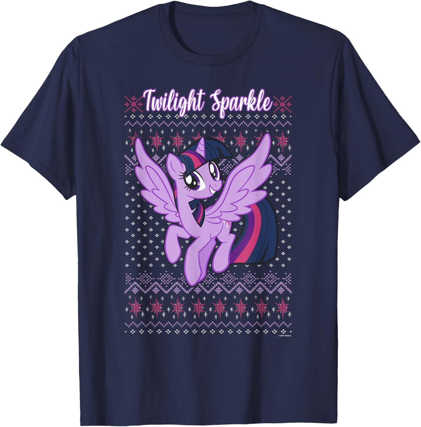 My Little Pony Christmas Twilight Sparkle Ugly Sweater T-Shirt - T-Shirt | Navy