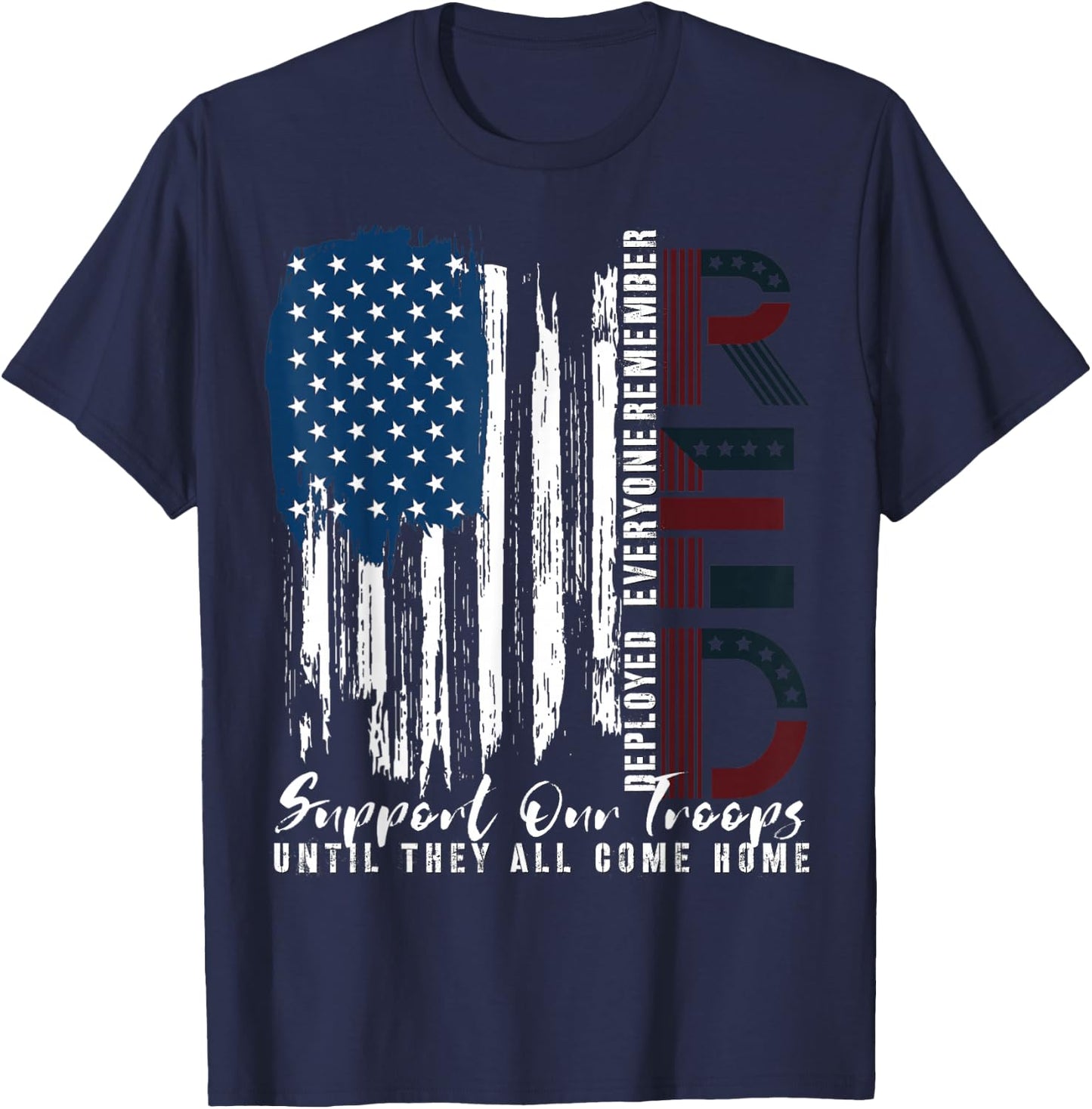 On Friday We Wear Red Friday Military Support troops US Flag T-Shirt - T-Shirt | Navy