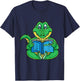 Crocodile Reading Book Librarian T-Shirt - T-Shirt | Navy
