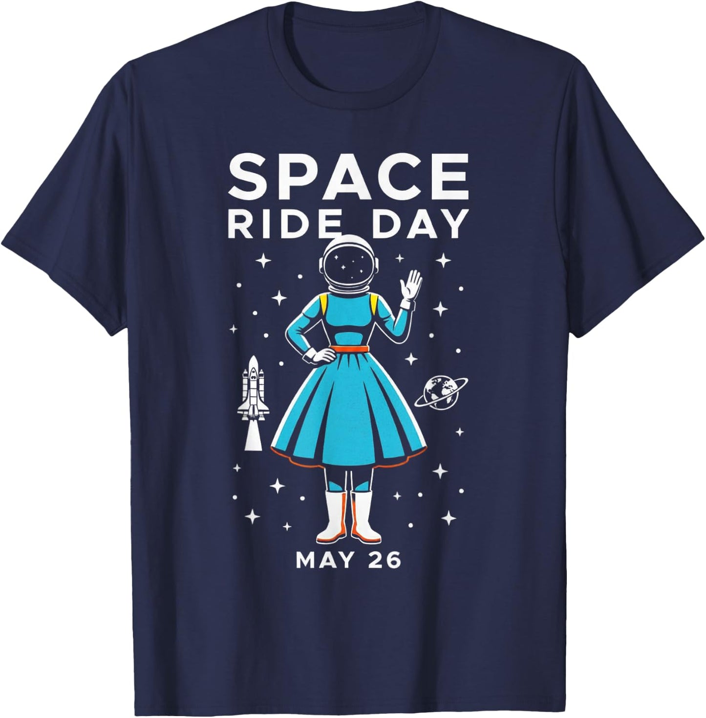 Space Ride Day Sally Astronaut T-Shirt - T-Shirt | Navy