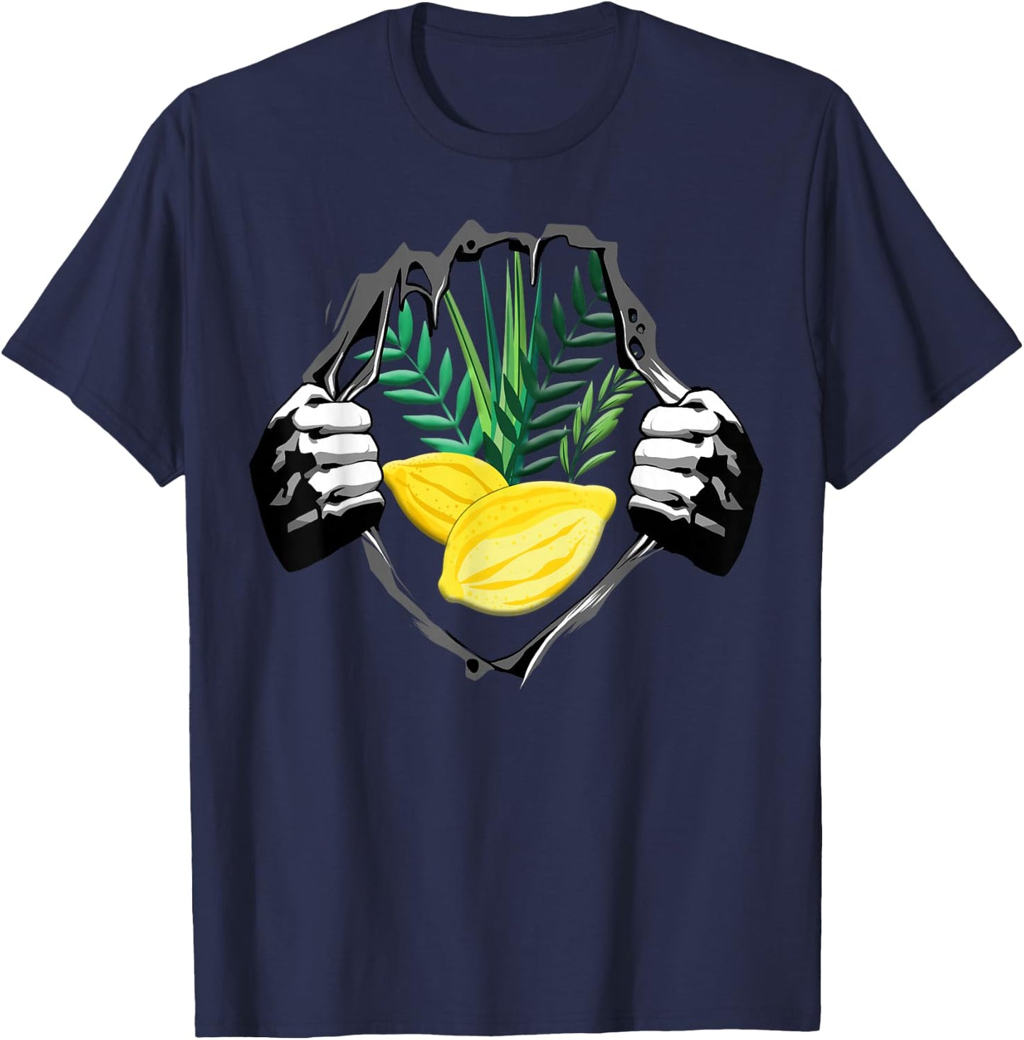 Super Sukkot Lulav and Etrog Funny Holiday Jewish Hebrew T-Shirt - T-Shirt | Navy