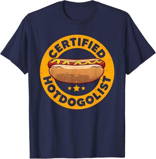 Cool Hot Dog Design Women Boys Sausage Hot Dog Lover T-Shirt - T-Shirt | Navy