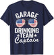 4th Of July Beer American Flag Garage Drinking Team Captain Men T-Shirt - T-Shirt | Navy