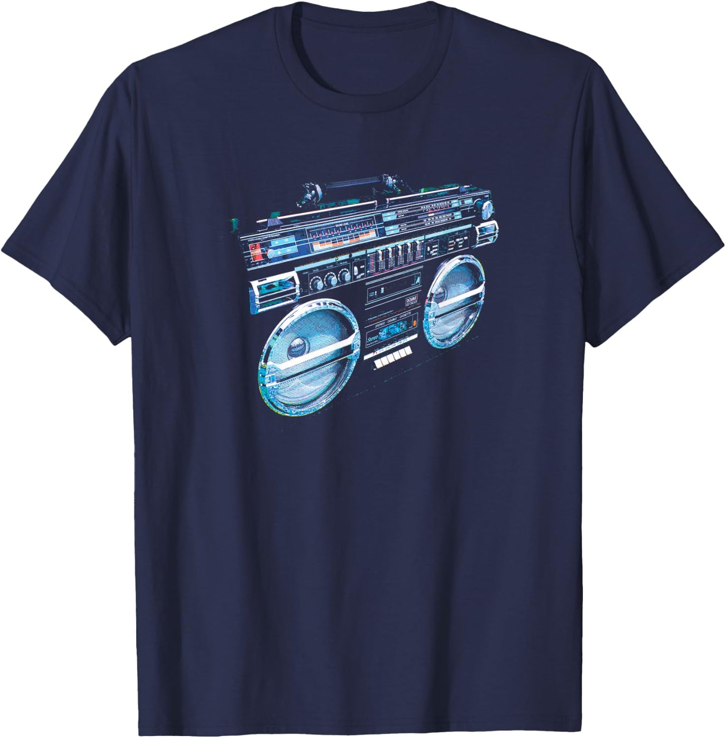 Retro Ghetto Blaster - Boom Box 80's 90's Hip Hip Rap T-Shirt - T-Shirt | Navy