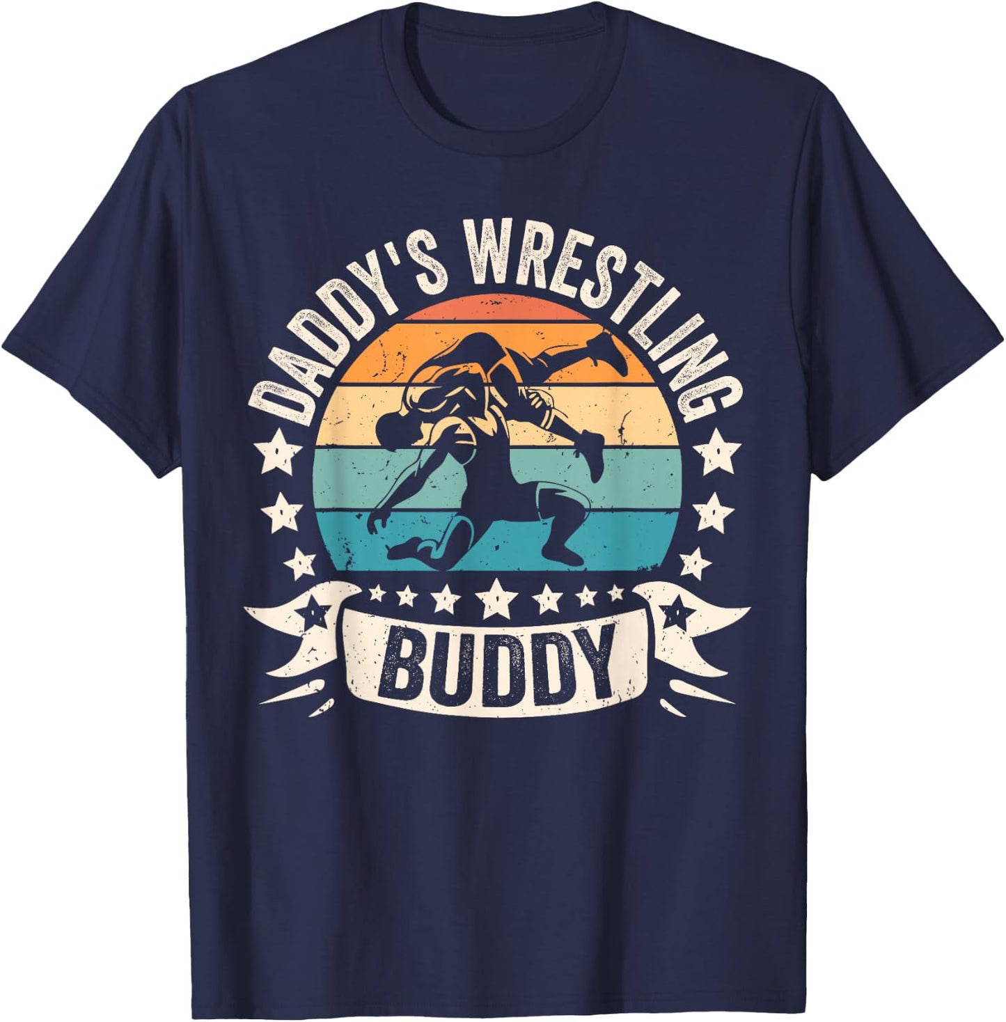 Daddy's Wrestling Buddy Wrestler Dad Kids father's day Boys T-Shirt - T-Shirt | Navy