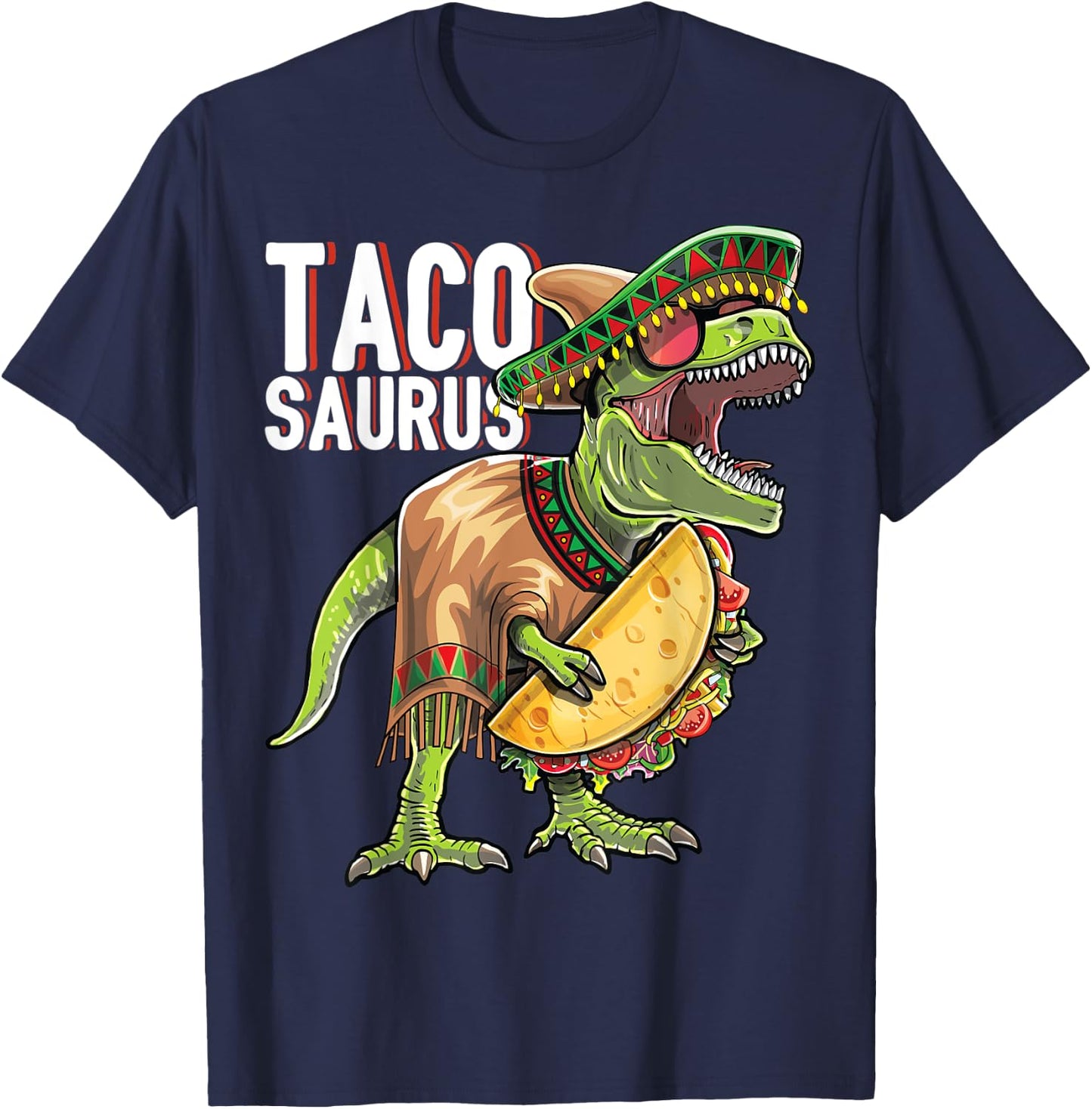 Tacosaurus Cinco De Mayo Dinosaur Taco Party Gift Kids T-Shirt - T-Shirt | Navy