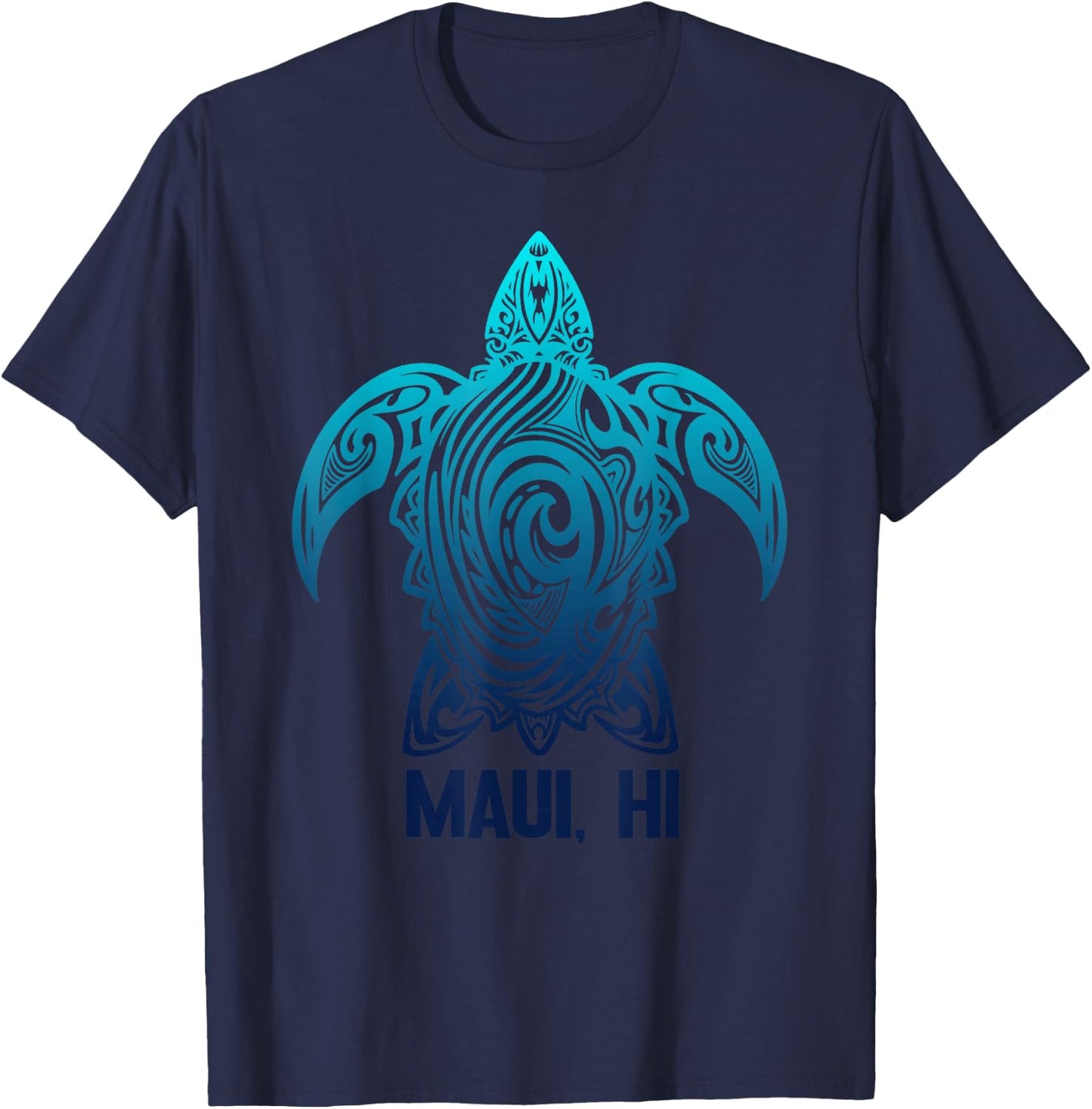 Maui Hawaii Sea Turtle Hawaiian Surfer Diving T-Shirt - T-Shirt | Navy