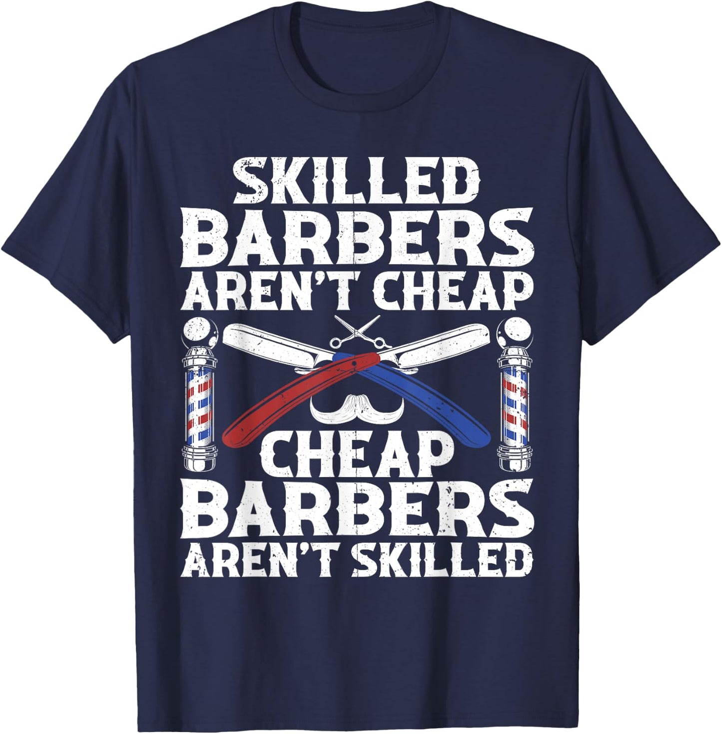 Cute Barber Dad Hairstylist Barbershop Hair Stylist T-Shirt - T-Shirt | Navy