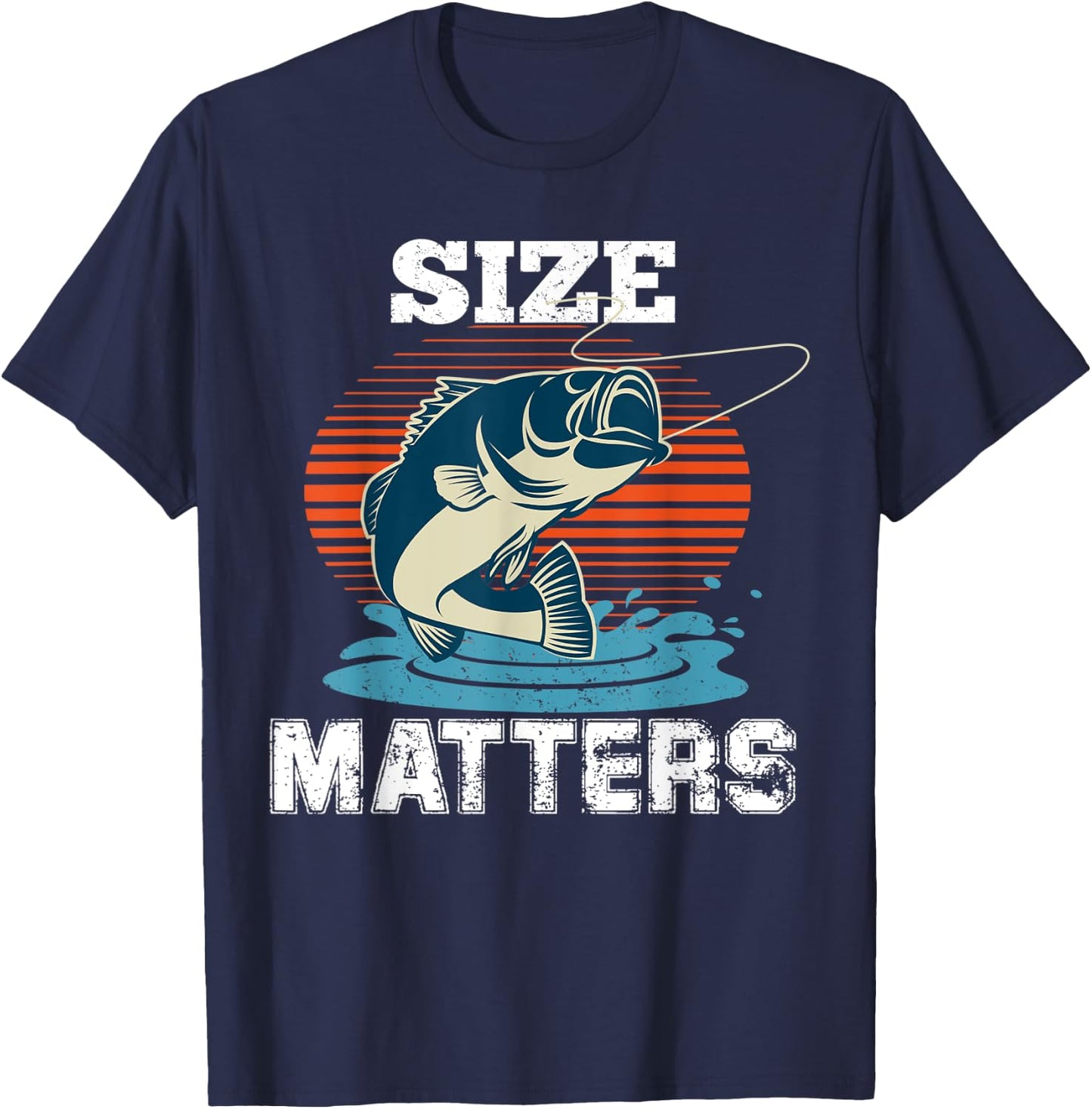 Size Matters Fishing T-Shirt - T-Shirt | Navy
