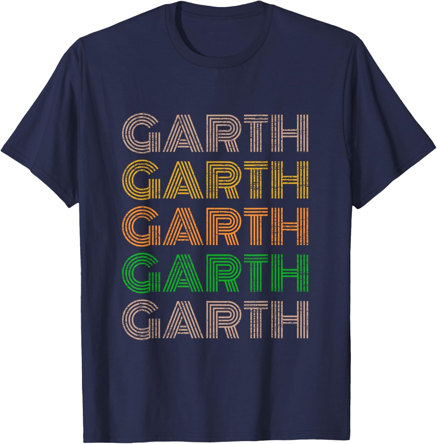 Love Heart Garth Grunge/Vintage Style Black Garth T-Shirt - T-Shirt | Navy