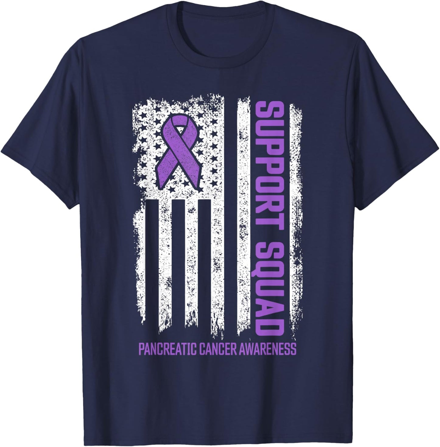 Pancreatic Cancer Support Squad Pancreatic Cancer Awareness T-Shirt - T-Shirt | Navy