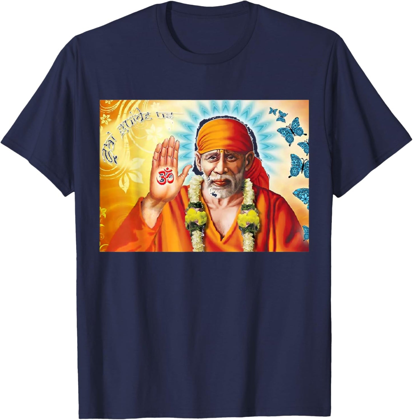 Om Sai ram, sai baba, shirdi sai T-Shirt - T-Shirt | Navy