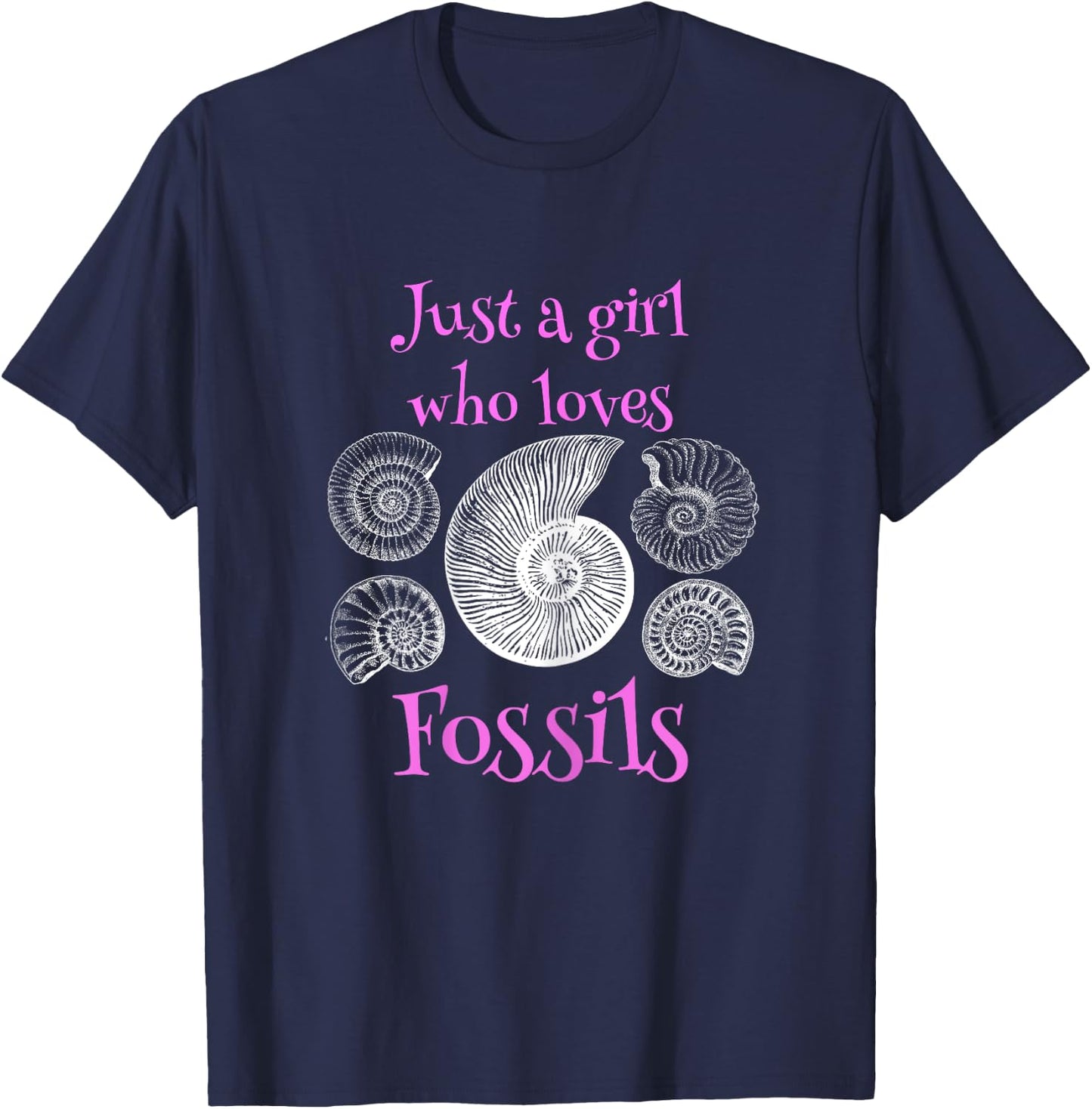 Just A Girl Who Loves Fossils Fossil Collector T-Shirt - T-Shirt | Navy
