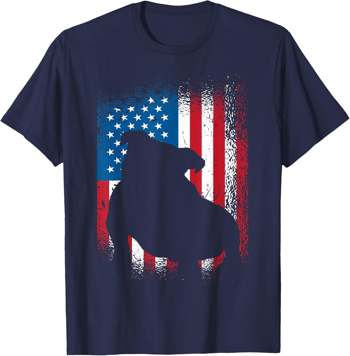 American flag bulldog design bulldog lover T-Shirt - T-Shirt | Navy