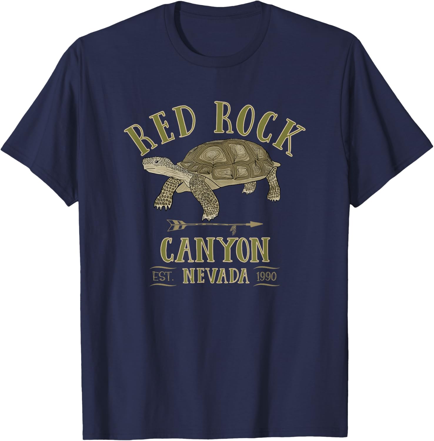 RED ROCK CANYON NEVADA Desert Tortoise turtle souvenir T-Shirt - T-Shirt | Navy