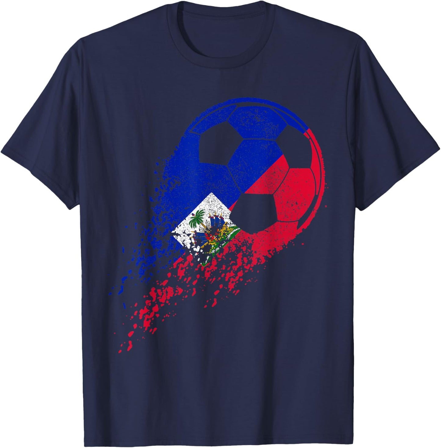 Haiti Soccer Haitian Flag Pride Soccer Player T-Shirt - T-Shirt | Navy