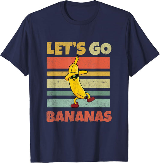 Let's Go Banana Bananas Kids Funny Small T-Shirt - T-Shirt | Navy