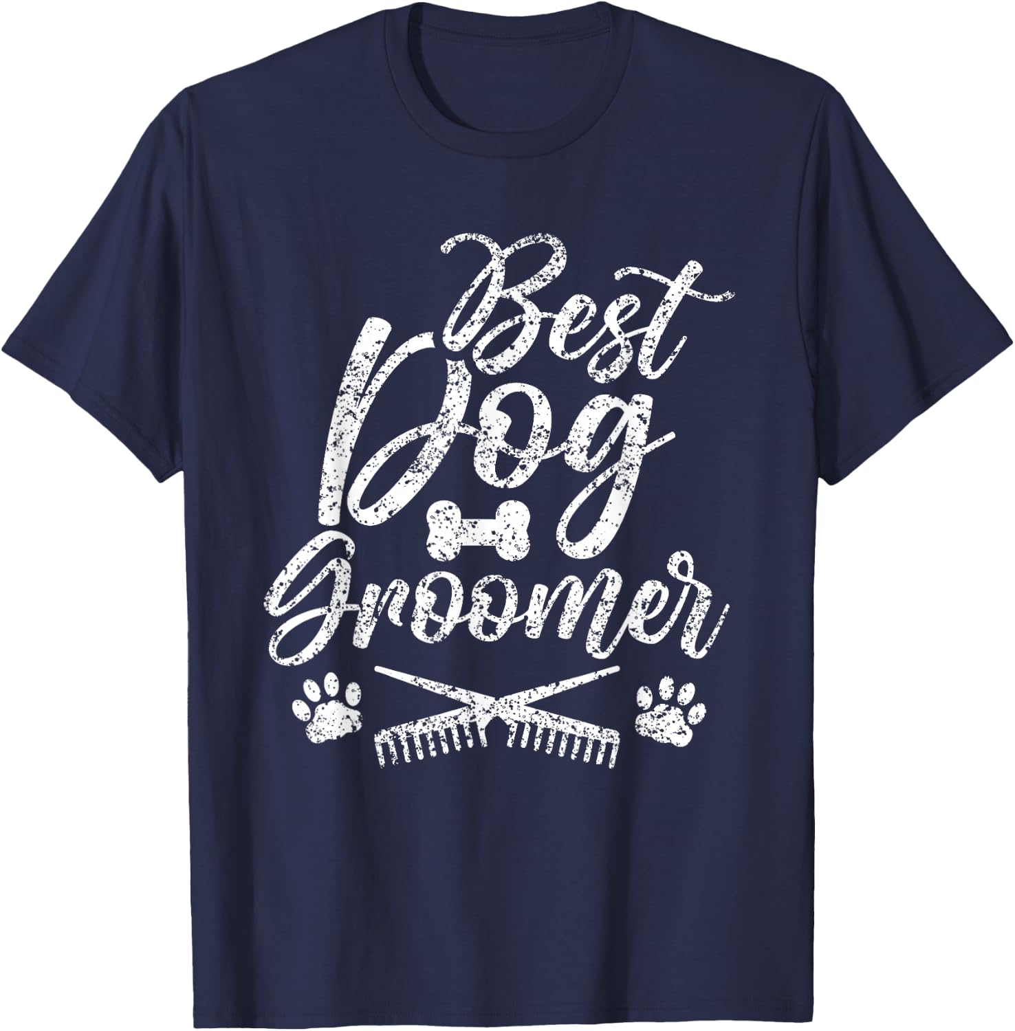 Best Dog Groomer Animal Grooming Salon T-Shirt - T-Shirt | Navy