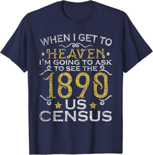 Ask To See The 1890 US Census Genealogy Genealogist Ancestry T-Shirt - T-Shirt | Navy