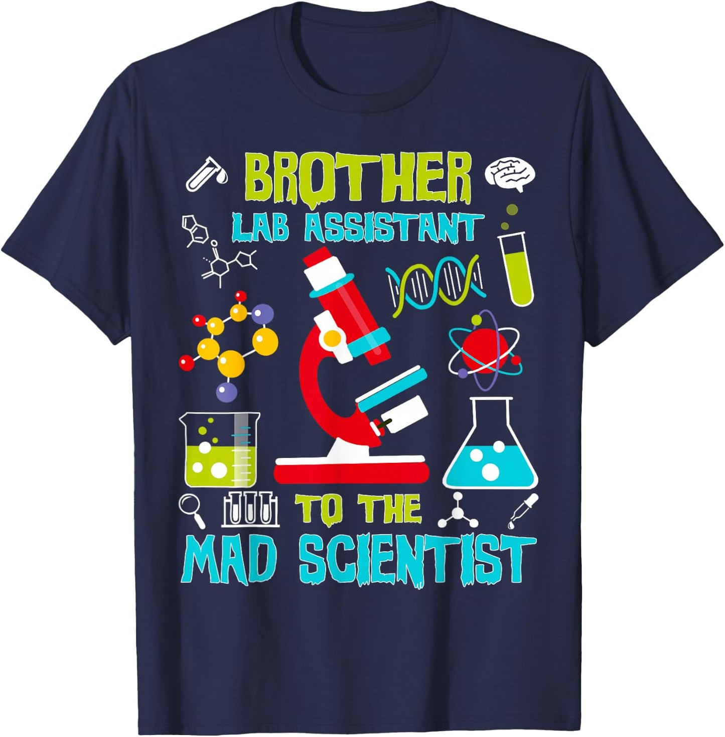 Brother Lab Assistant Mad Scientist Party Birthday T-Shirt - T-Shirt | Navy