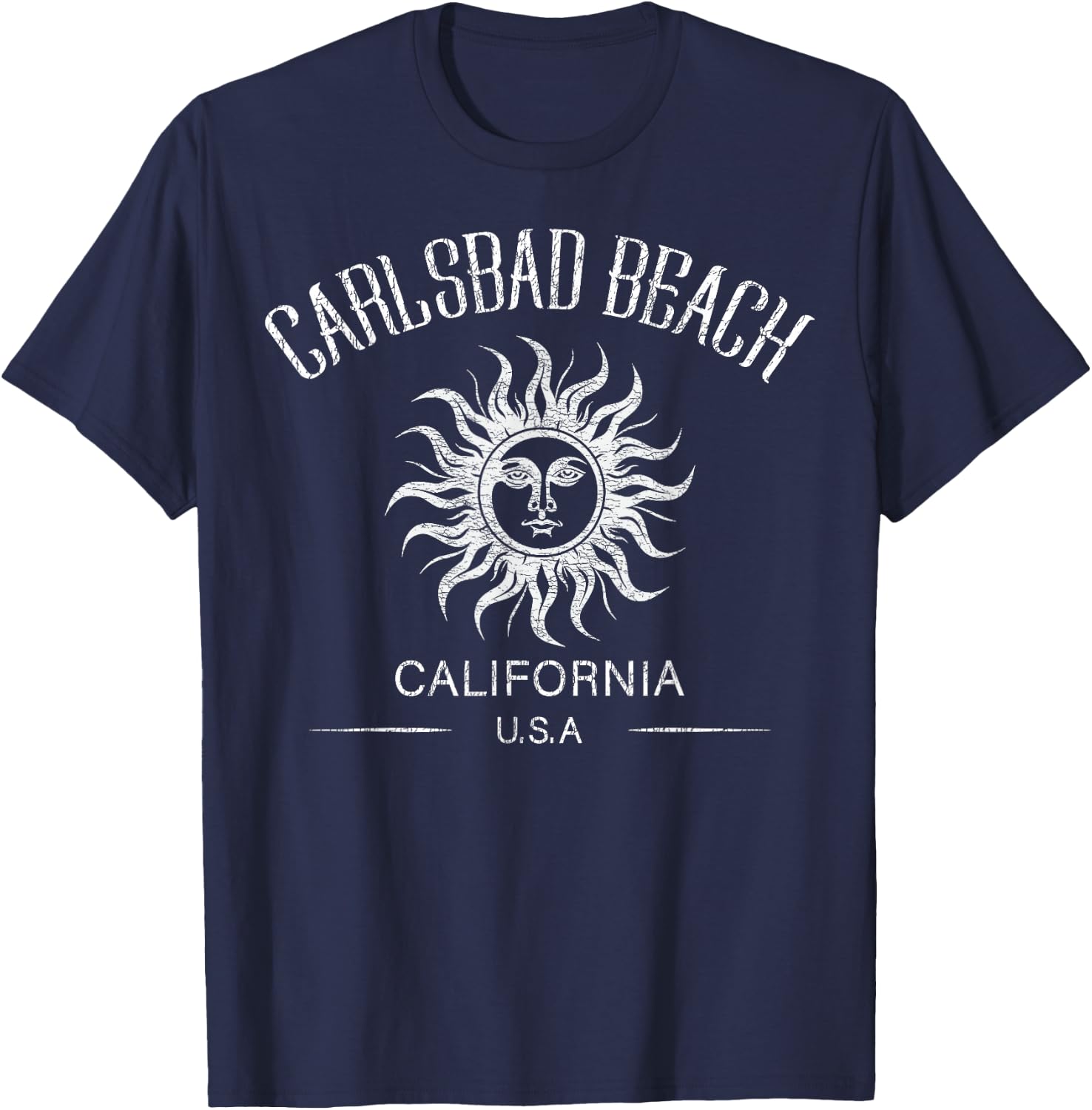 Carlsbad Beach California Vacation Sunset USA CA Vintage T-Shirt - T-Shirt | Navy
