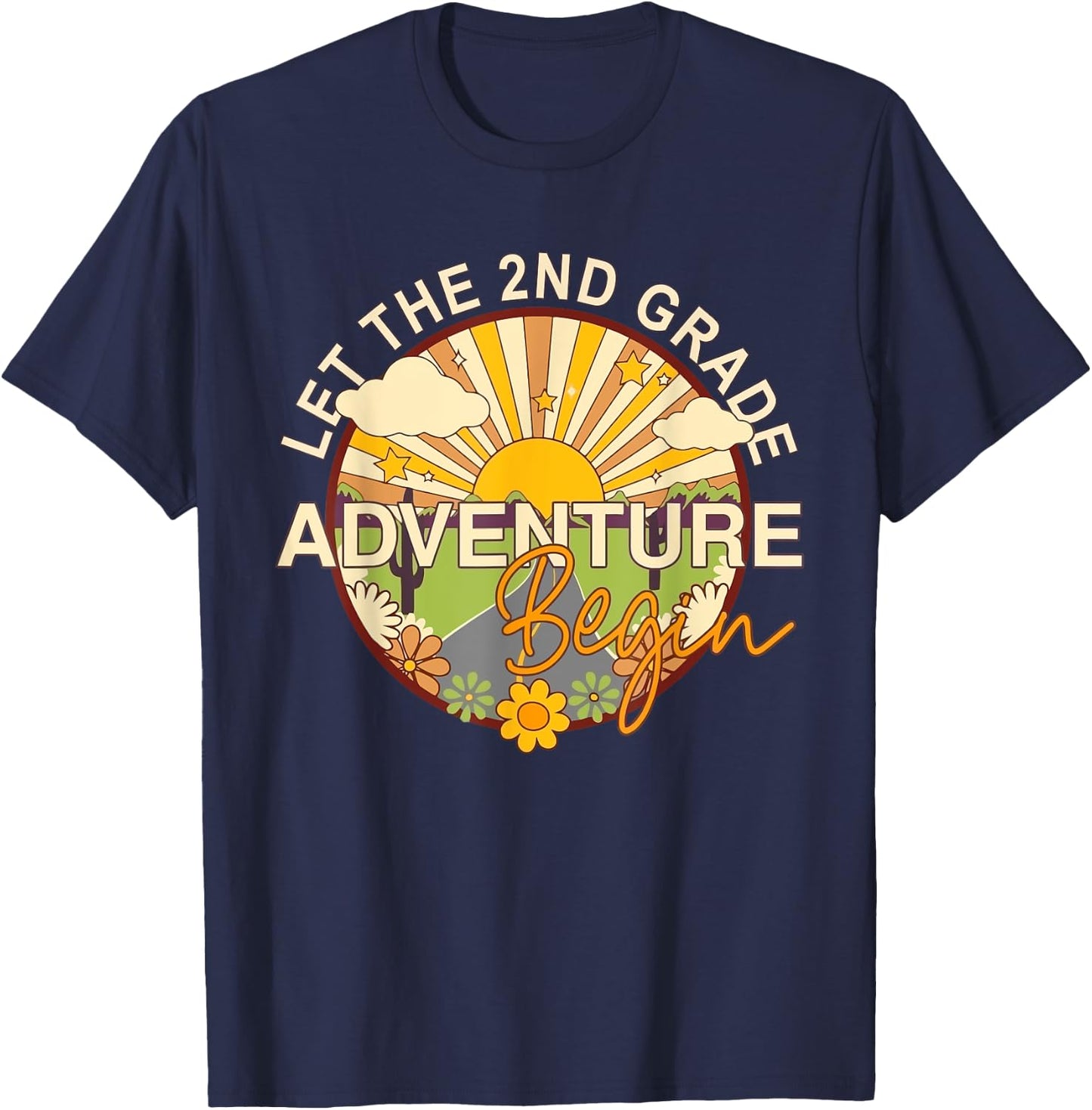 Back To School Shirt Let the 2nd Grade Adventure Begin T-Shirt - T-Shirt | Navy