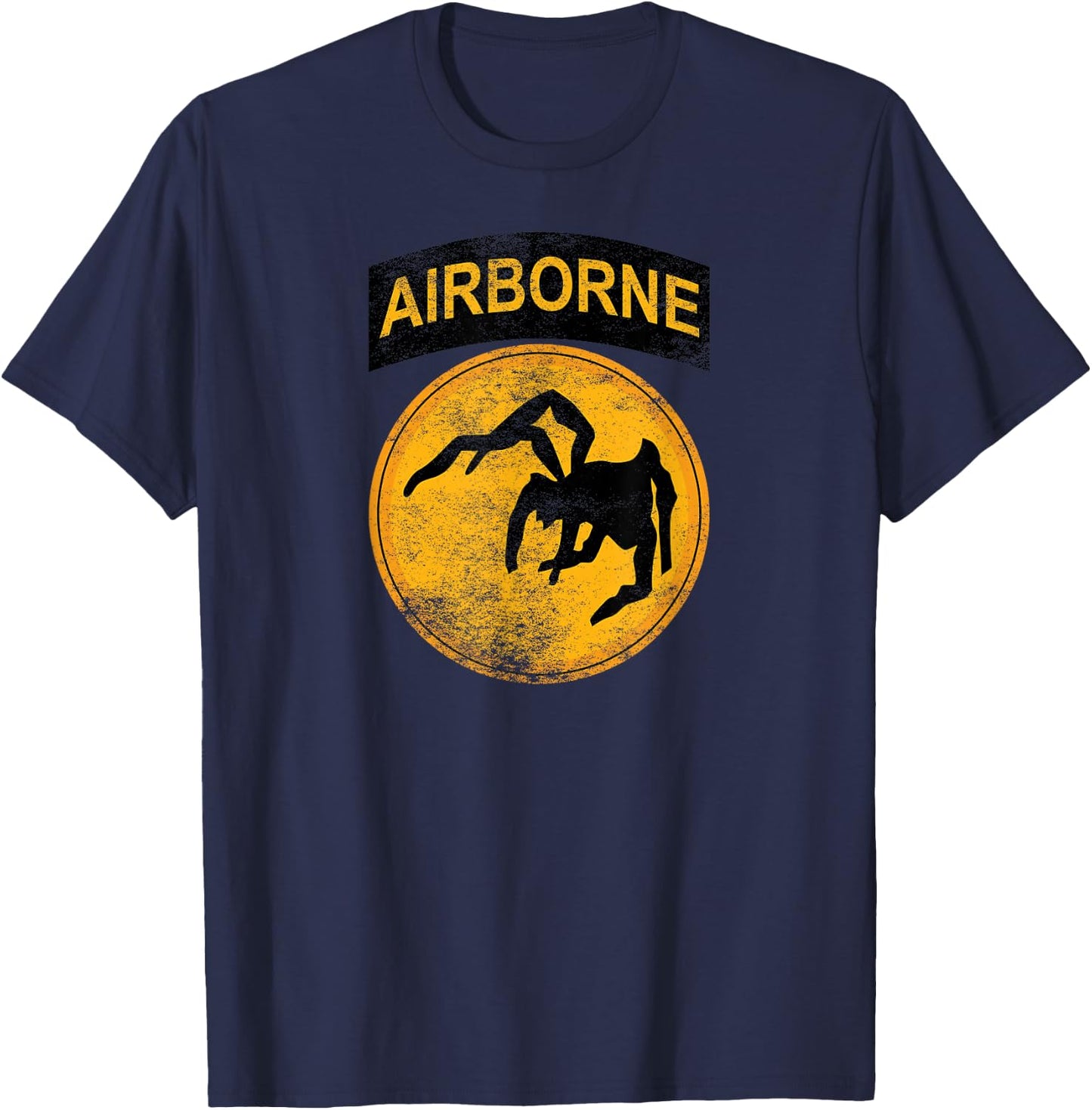 WW2 135th Airborne Division Parachute Patch Spider Military T-Shirt - T-Shirt | Navy