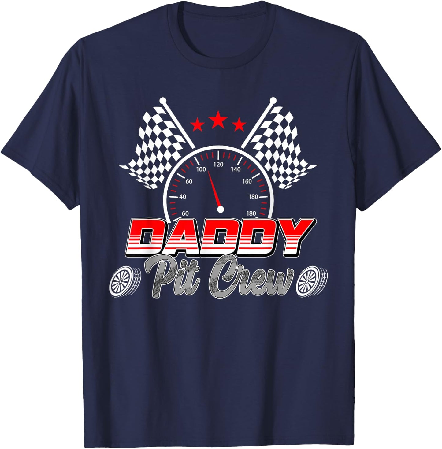 Daddy Pit Crew Race Car Birthday Family Racing Adult Women T-Shirt - T-Shirt | Navy