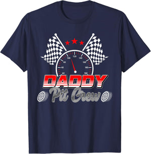 Daddy Pit Crew Race Car Birthday Family Racing Adult Women T-Shirt - T-Shirt | Navy
