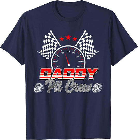 Daddy Pit Crew Race Car Birthday Family Racing Adult Women T-Shirt - T-Shirt | Navy