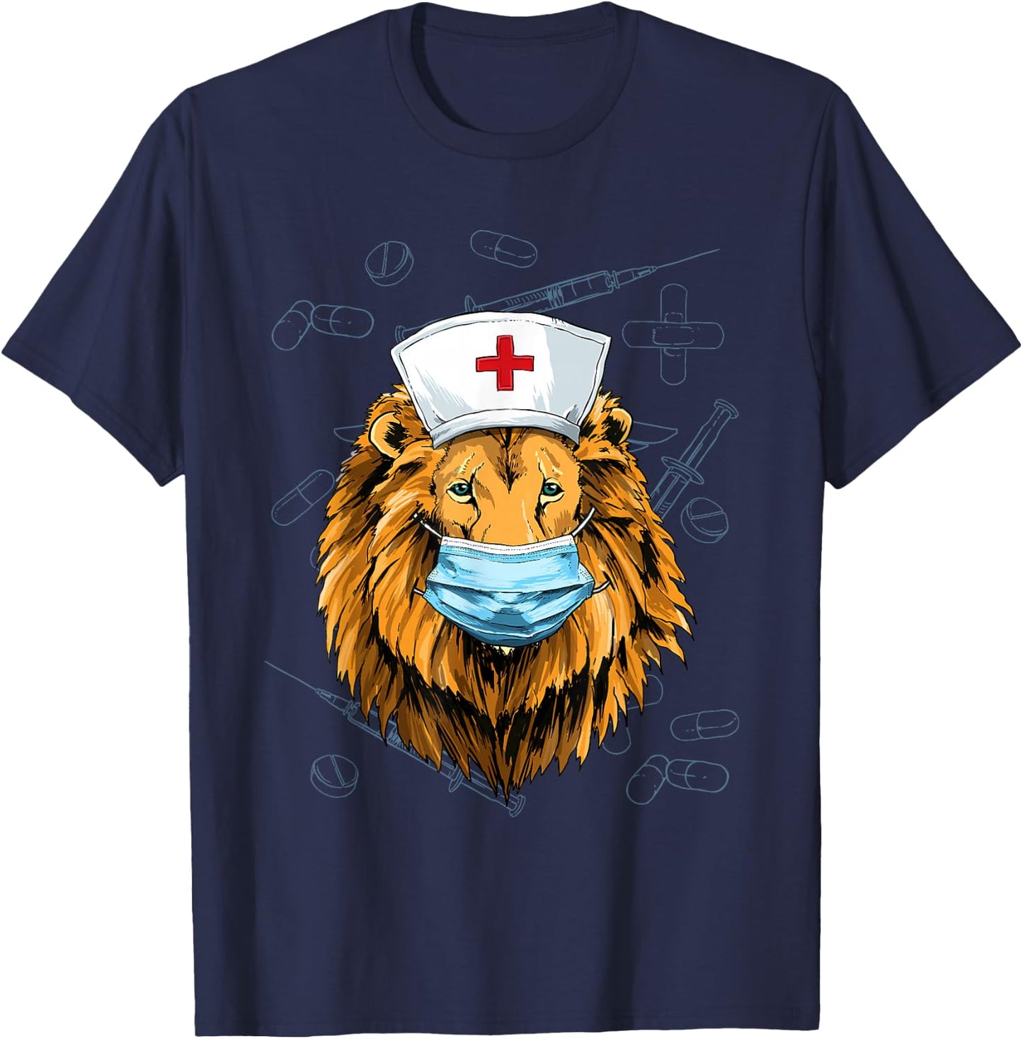 Lion Nurse Practitioner RN Nursing School Graduation T-Shirt - T-Shirt | Navy