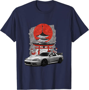 JDM 3000GT Auto Tuning Japan Shinto Shrine Drift T-Shirt - T-Shirt | Navy