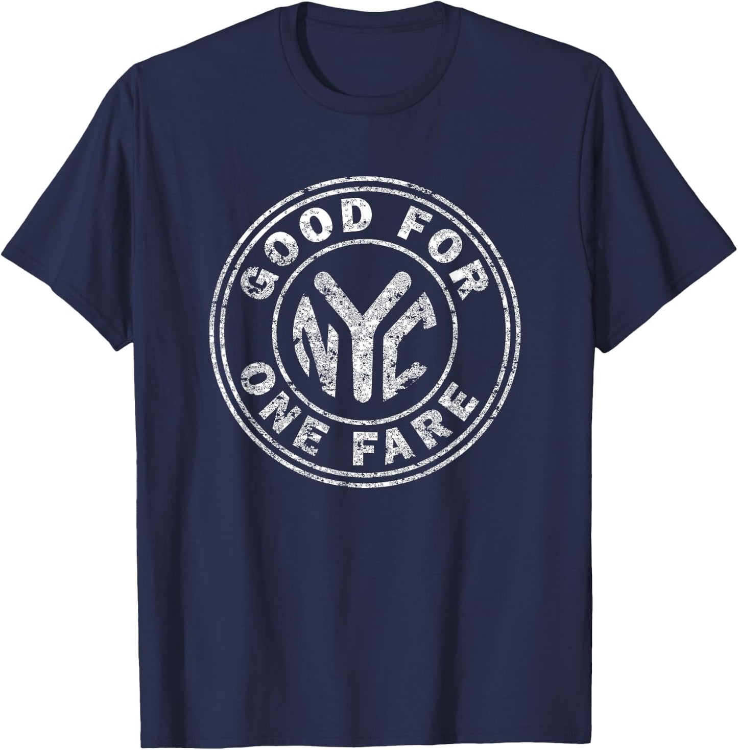 Retro Vintage NYC Subway New York Subway Token Graphic T-Shirt - T-Shirt | Navy