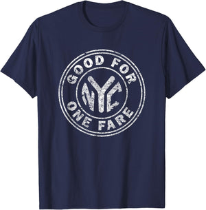Retro Vintage NYC Subway New York Subway Token Graphic T-Shirt - T-Shirt | Navy