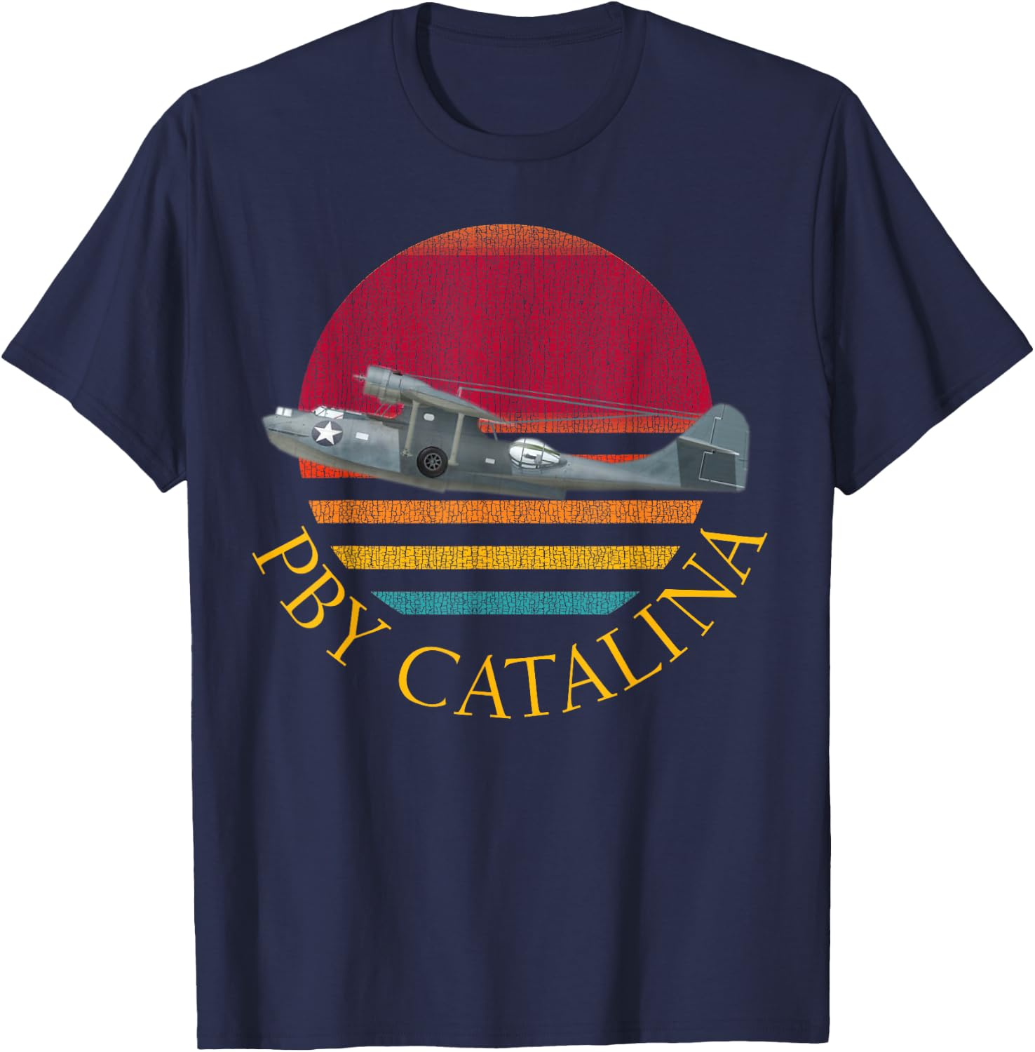 American WW2 Planes PBY Catalina Flying Boat Seaplane T-Shirt - T-Shirt | Navy