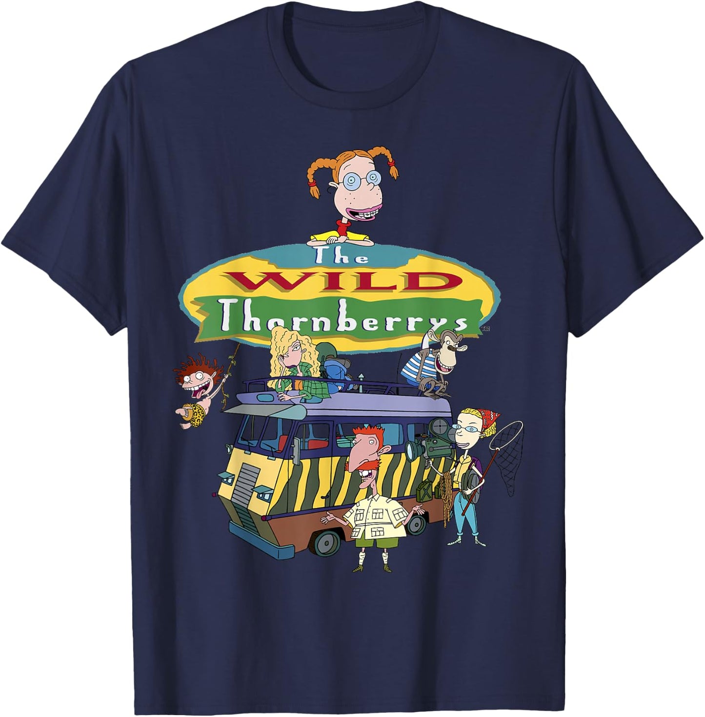The Wild Thornberrys Family Van Group Title Logo T-Shirt - T-Shirt | Navy